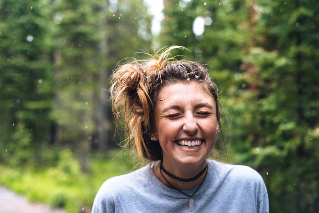 Teen girl happy